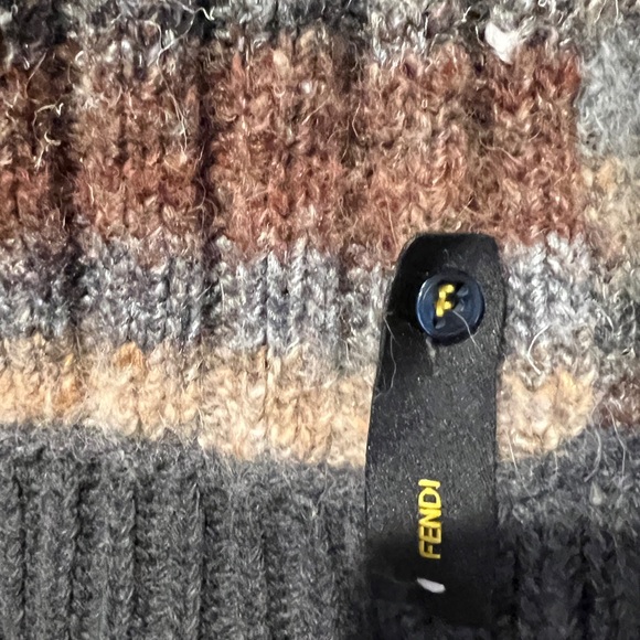 FENDI Men’s Wool Sweater with Button Collar - Picture 3 of 8